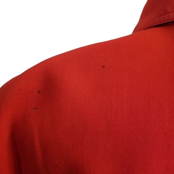 Vintage Escada Red Long Sleeve Wool 1/2 Button Down Top Size 6 - Picture 9 of 16